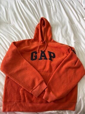 GAP Orange Sherpa Pullover with Navy Tag